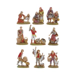 Set 9 Soggetti Napoletani Mini 6 Napoletano per Presepi in Scala 1:32