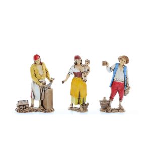 Set 3 soggetti napoletani cm 8