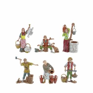 Set 6 Soggetti Napoletani Standard 10 Stile Napoletano per Presepe in Scala 1:20