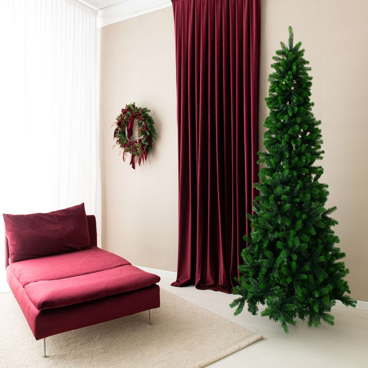 Albero di Natale Slim Verde Abete Monte Cimone Real Touch h 150 cm ø 54 cm - immagine 6