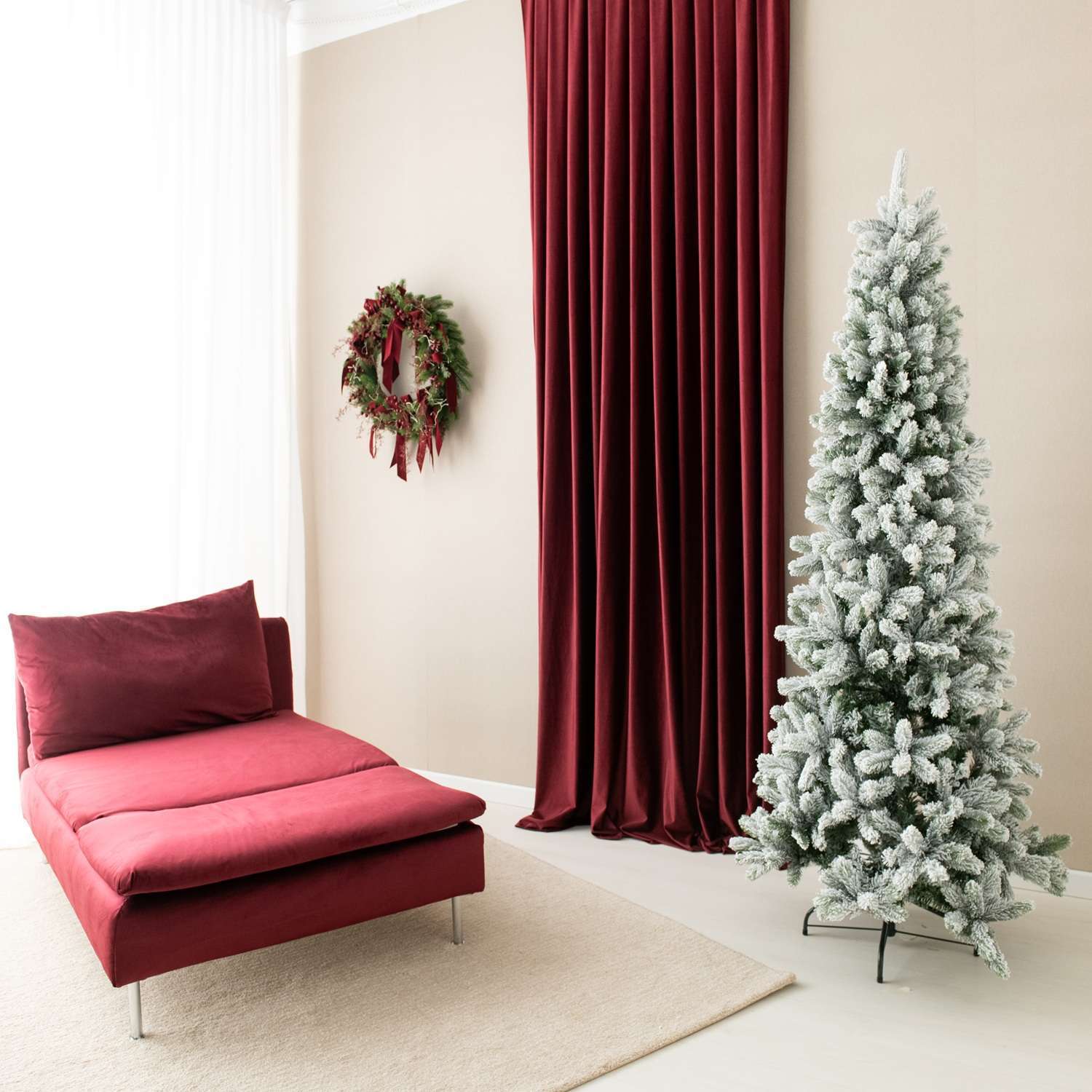 Albero di Natale Slim Innevato Abete Monte Cimone Real Touch h 150 cm ø 54 cm - immagine 4