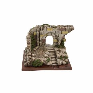 Rudere su base marrone h cm 8,5 per presepe