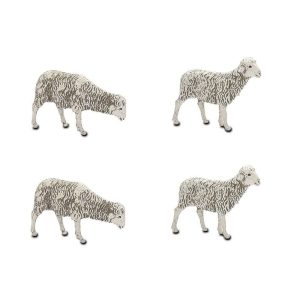 Set Pecore 4 Soggetti Medio 12 per Presepe in Scala 1:15