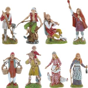 Ensemble de bergers 8 Standard 10 style napolitain pour crèche à l’échelle 1:20