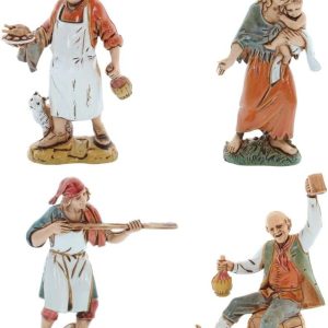 Ensemble de sujets napolitains 4 Standard 10 style napolitain pour crèche à l’échelle 1:20