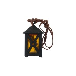 Lanterne en plastique à lumière jaune pour crèches ou dioramas