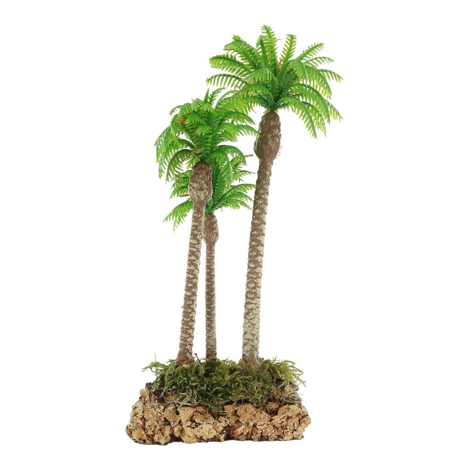 Triple palmera de 24 cm de altura para belenes y paisajes tropicales - Imagen 3