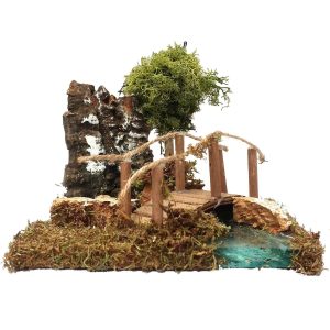 Élément incurvé avec arbre et pont pour les paysages de la Nativité