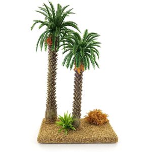 Palmier décoratif double pour paysages exotiques miniatures