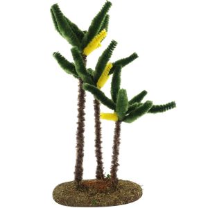 Dreifachpalme mit Holzsockel für tropische Kulissen