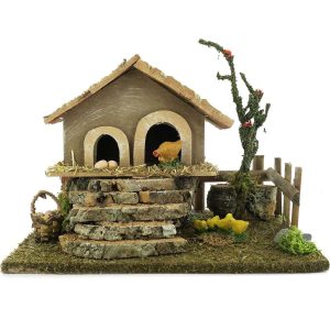 Gallinero con era para escenas de la vida campesina en el belén