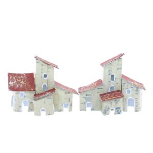 Set de 2 Casitas de Cartón para Belén 6,5x4x7 cm