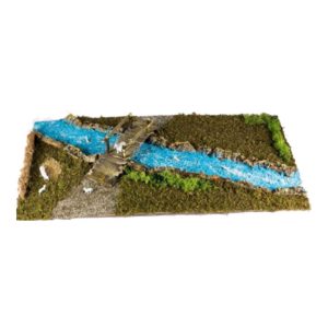 Base de Nativité en bois avec rivière 76x40x7,5 cm