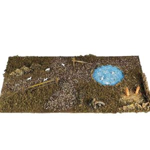 Base de Nativité en bois avec lac 76x40x6 cm