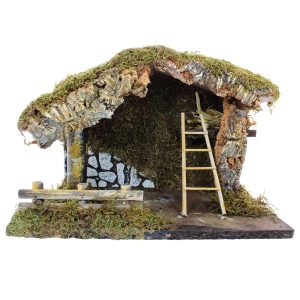 Cabaña vacía para Belén 33x18x23 cm para Estatuas de 8 a 10 cm
