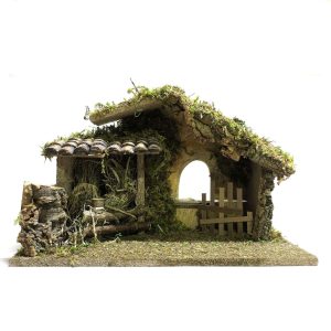 Crèche vide avec clôture et tuiles réalistes