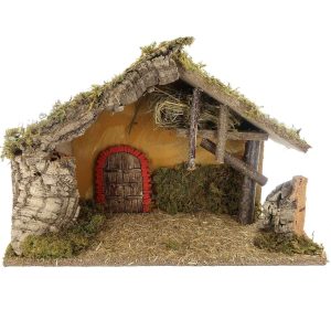 Cabane vide 3 arches avec porte centrale pour crèches