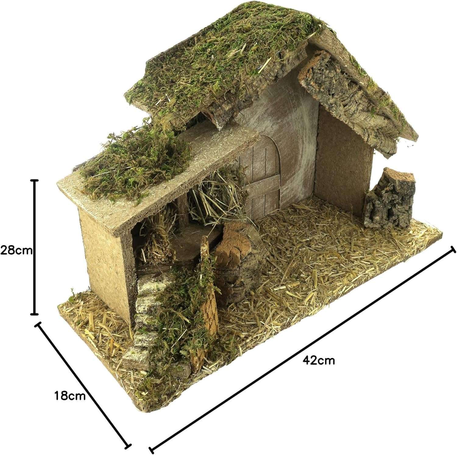 Empty wooden and cork hut for traditional nativity scene - Image 4