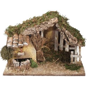 Choza con cercas y fuente para ambientes pastoriles