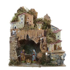 Paysage avec Grotte et Lumières 20x14x26 cm avec Nativité Mini 6