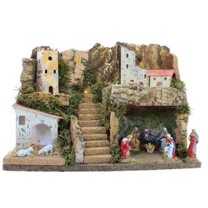 Crèche complète 33x18x24 cm avec Nativité et Rois Mages Mini 6