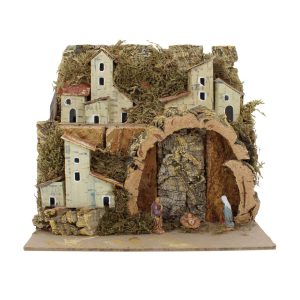 Paysage pour crèche 20x14x18 cm avec personnages 3,5 cm