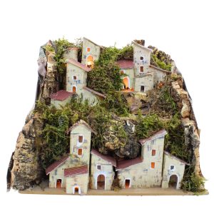 Paysage pour crèche avec lumières 20x14x18 cm