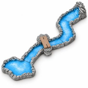 Fiume con 4 Soggetti Decorativi 30x18x12 cm totale 47 cm per Presepe