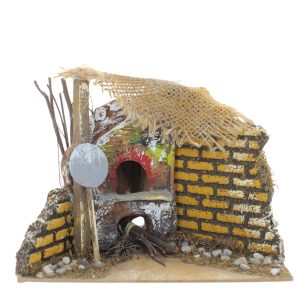 Crèche 15x10x13 cm avec lampe à effet de flamme 220V
