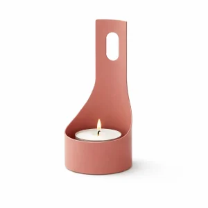 Porta Candele Citronella BUGIA in Metallo 7x15 cm Beige Red RAL 3012