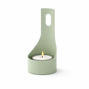 Porta Candele Citronella BUGIA in Metallo 7x15 cm Verde RAL 6021