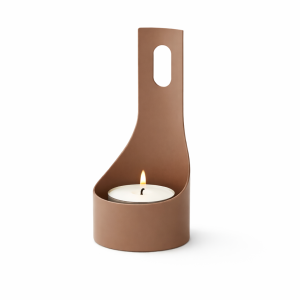 Citronnelle BUGIA Bougeoir en métal 7x15 cm Marron RAL 8025