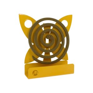 Portazampirone in metallo ZAPHIRA colore Arancione con zampirone acceso in primo piano
