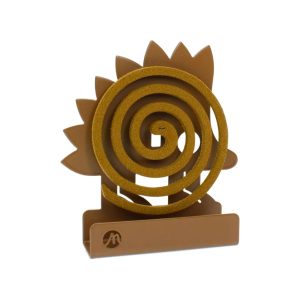 Portazampirone in metallo SPIKE colore Marrone con zampirone acceso in primo piano