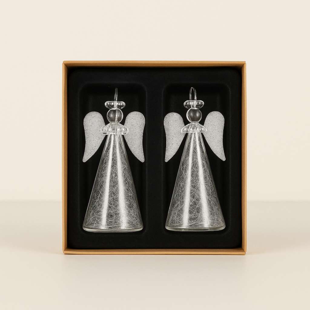 Set 2 Adornos Árbol Vidrio Soplado h cm 10 Prime Angel