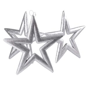 Étoile en polystyrène pailletée argent - Ø 37 cm