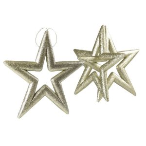 Étoile en polystyrène pailletée d'or - Ø 37 cm