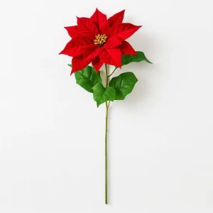 Poinsettia Velvet rossa h 70 cm