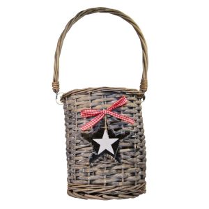 Cestino portacandela h 20 cm