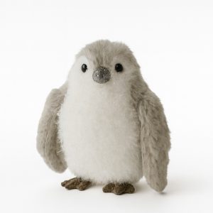 Pingüino de pie con terciopelo