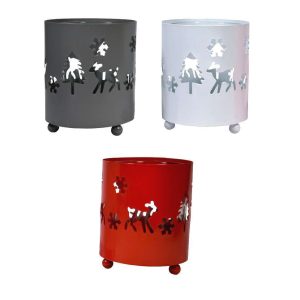 Porta tealight Sherwood h 7 cm bianco rosso grigio