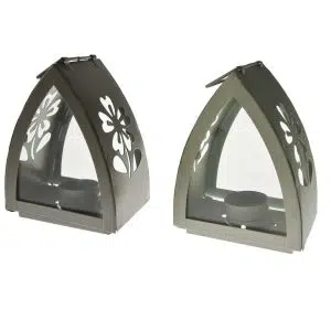 Lanterne Hawaii 12x17 cm gris tourterelle gardena