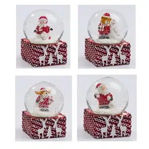 Set 4 Palle di Neve con Acqua cm 10