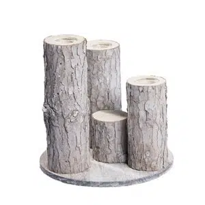 Satz mit 3 Holzscheiten 19x17 cm