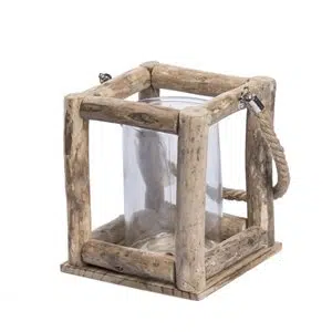 Lanterne en bois 18x16 cm