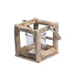 Lanterne en bois 12.5x12 cm