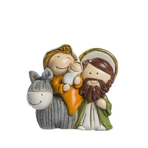 Crèche Madone sur l'âne h 7 cm