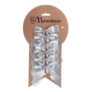 Jeu de 6 nœuds argentés Ø 9 cm