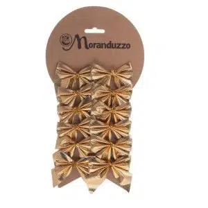 Lot de 12 nœuds dorés Ø 6 cm