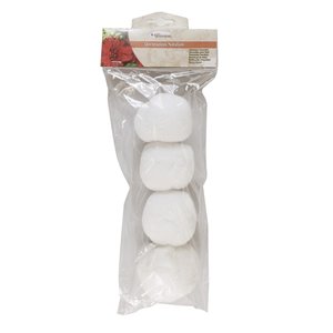 Set mit 4 Schneekugeln Ø 80 mm mit schillerndem Glitter